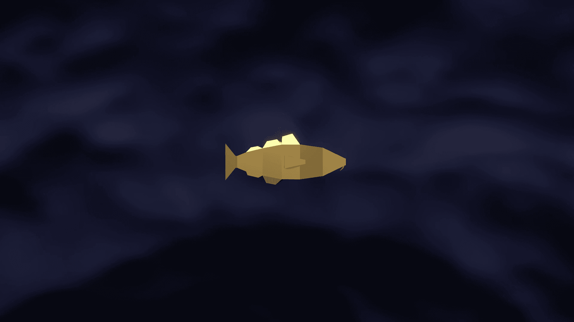Bilde av en animert fisk i gull